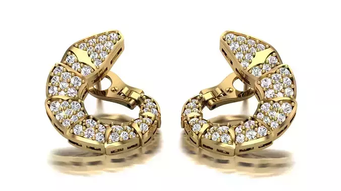 Serpenti Earrings STL 3D Model for Jewelry Design