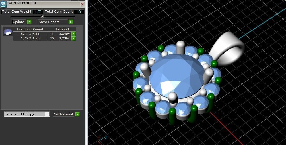 Round pendant N012280 3D print model_8