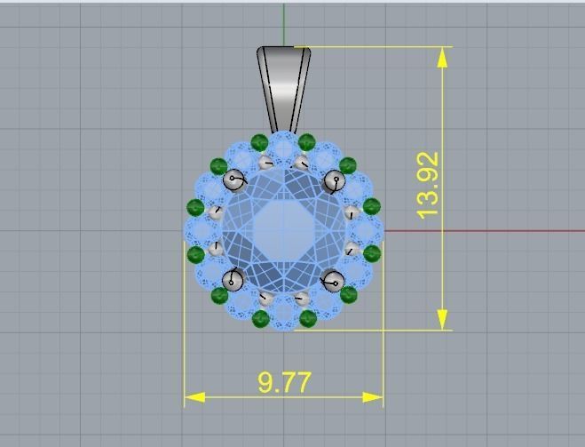 Round pendant N012280 3D print model_5