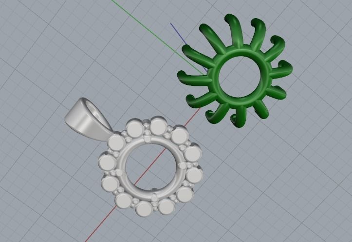 Round pendant N012280 3D print model_4