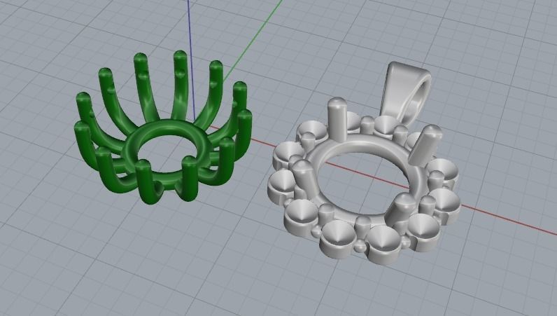 Round pendant N012280 3D print model_2