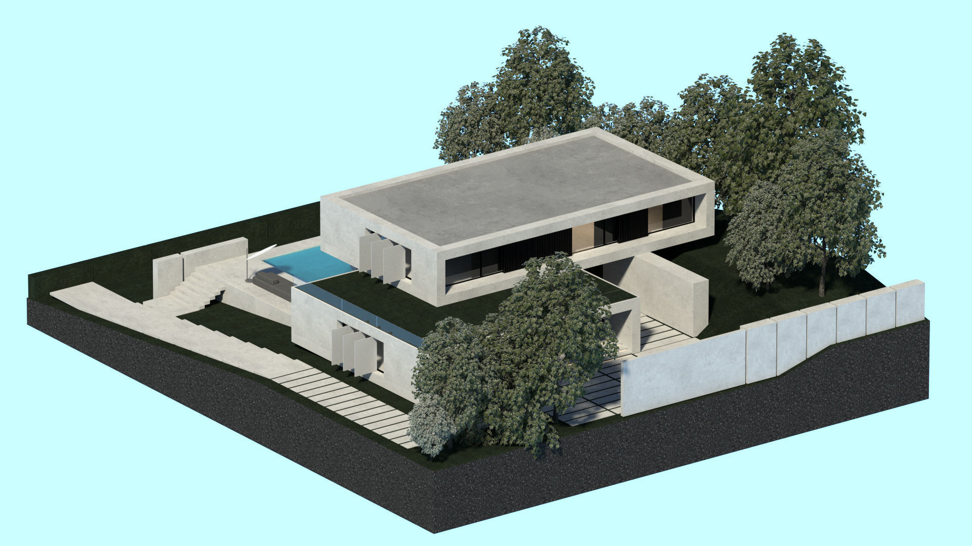 Modern Villa house 3d model 3D model_4