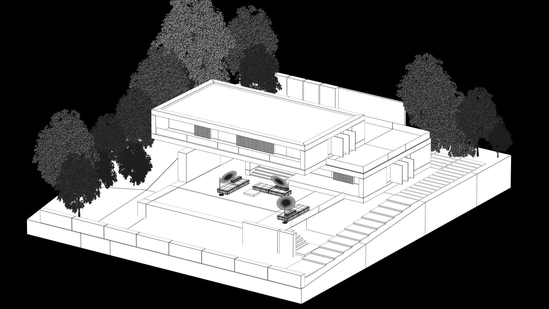 Modern Villa house 3d model 3D model_11