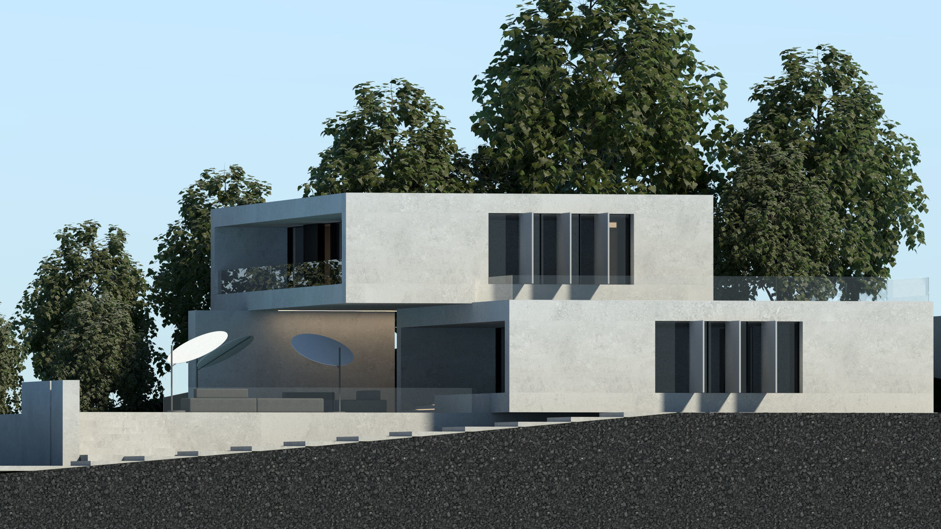 Modern Villa house 3d model 3D model_8