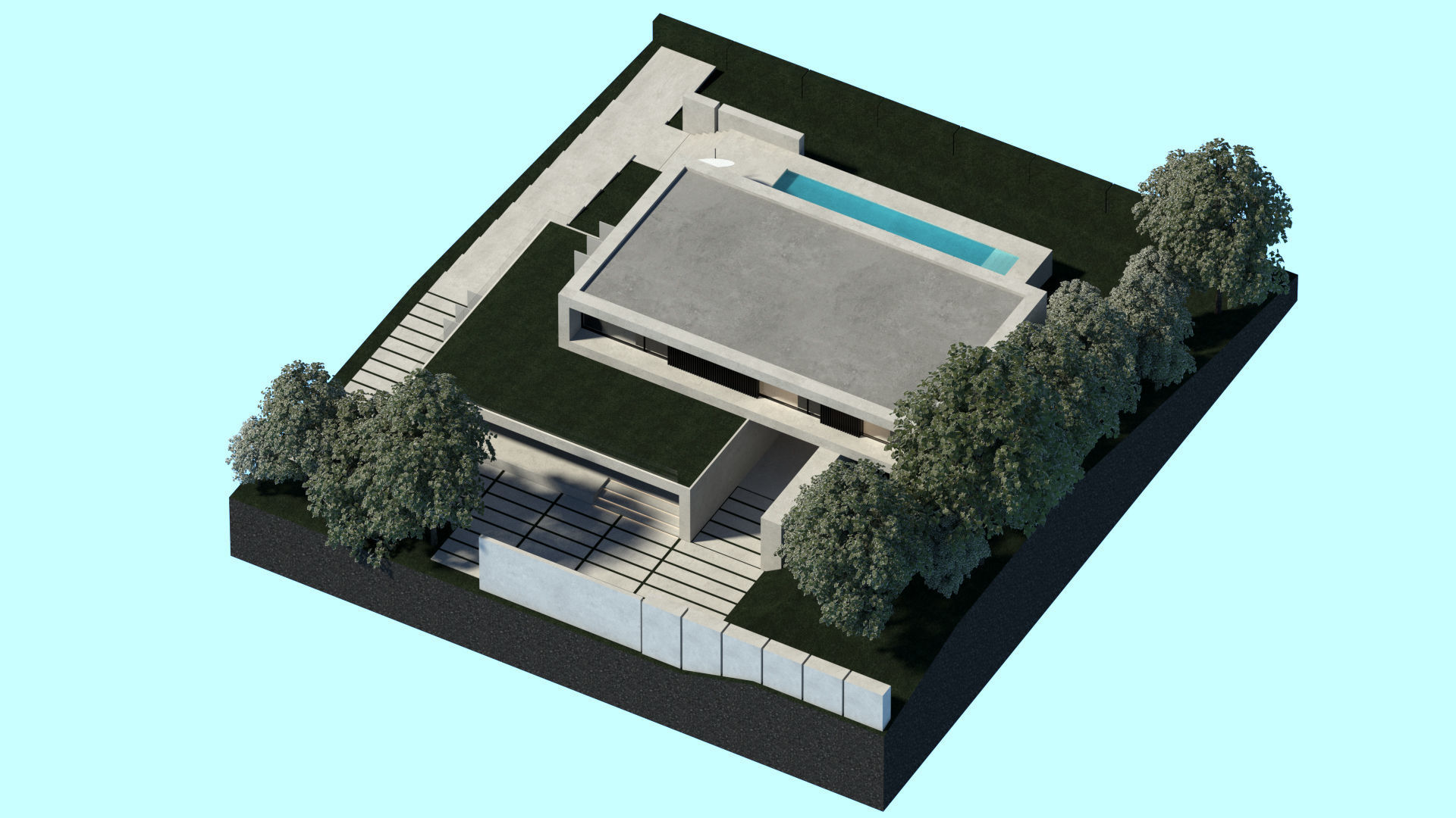 Modern Villa house 3d model 3D model_9