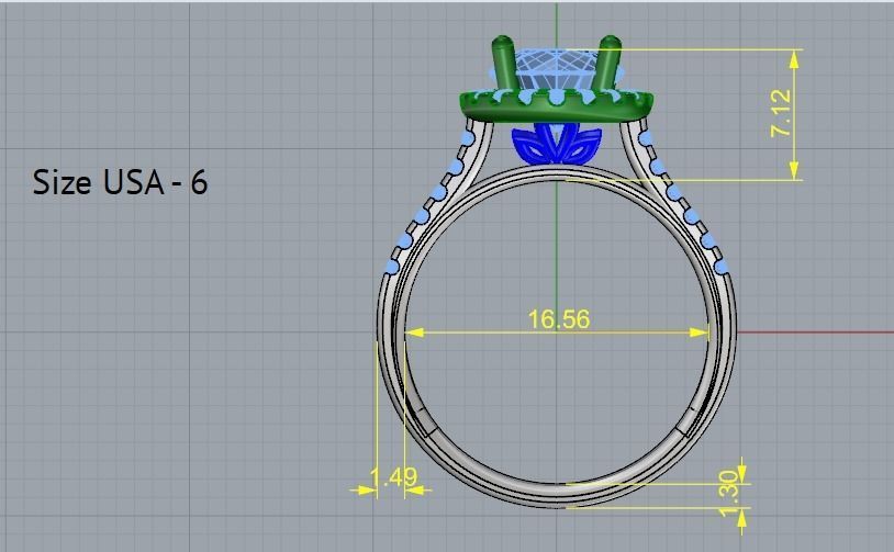 Ring size 6 N012277 3D print model_5