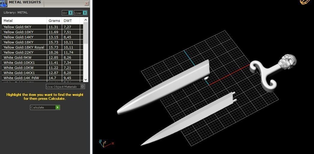 Pendant Skull sword N012276 3D print model_8