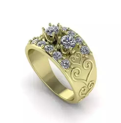 Ring with hearts N012376