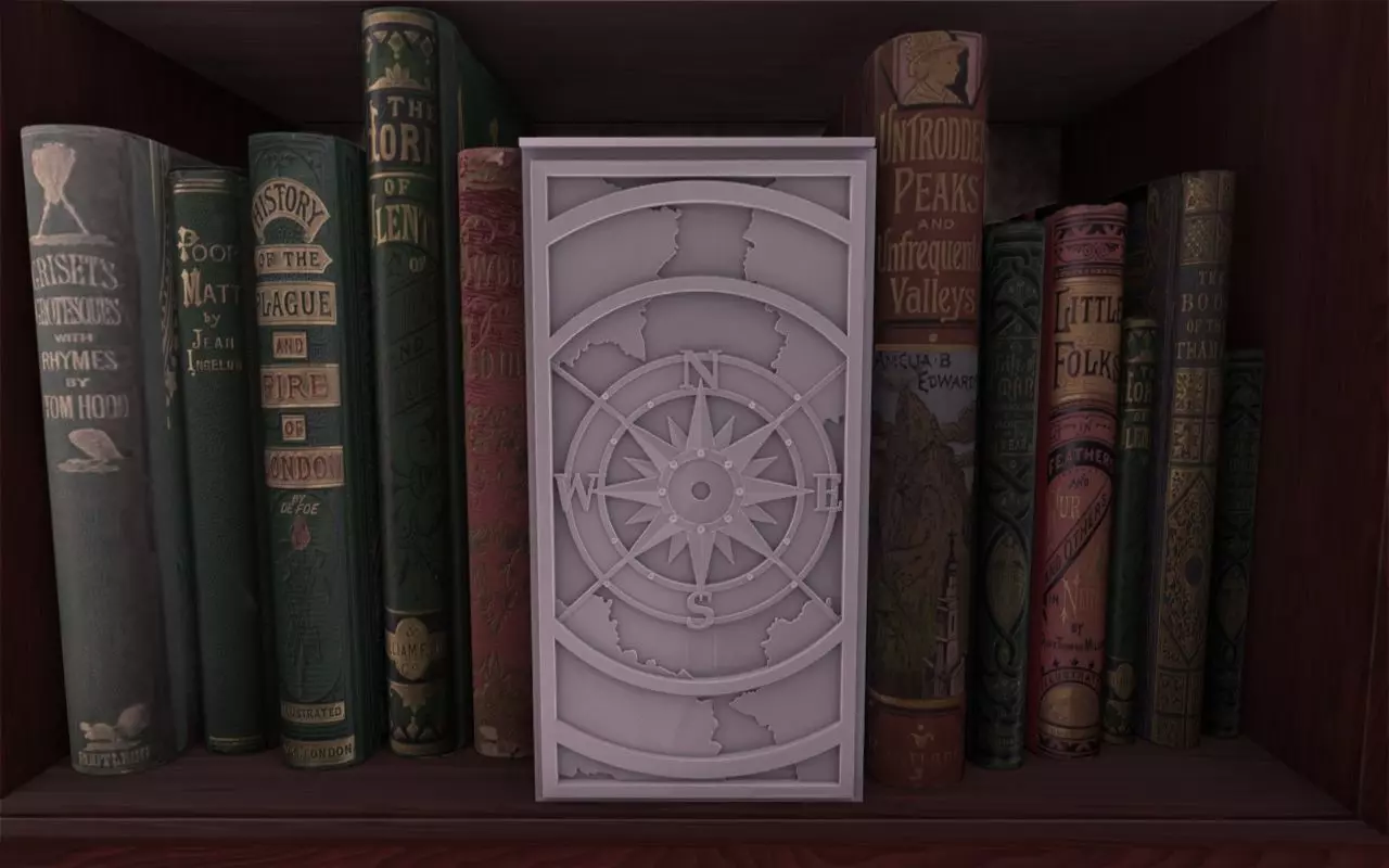 Compass Rose Booknook 3D print model_0