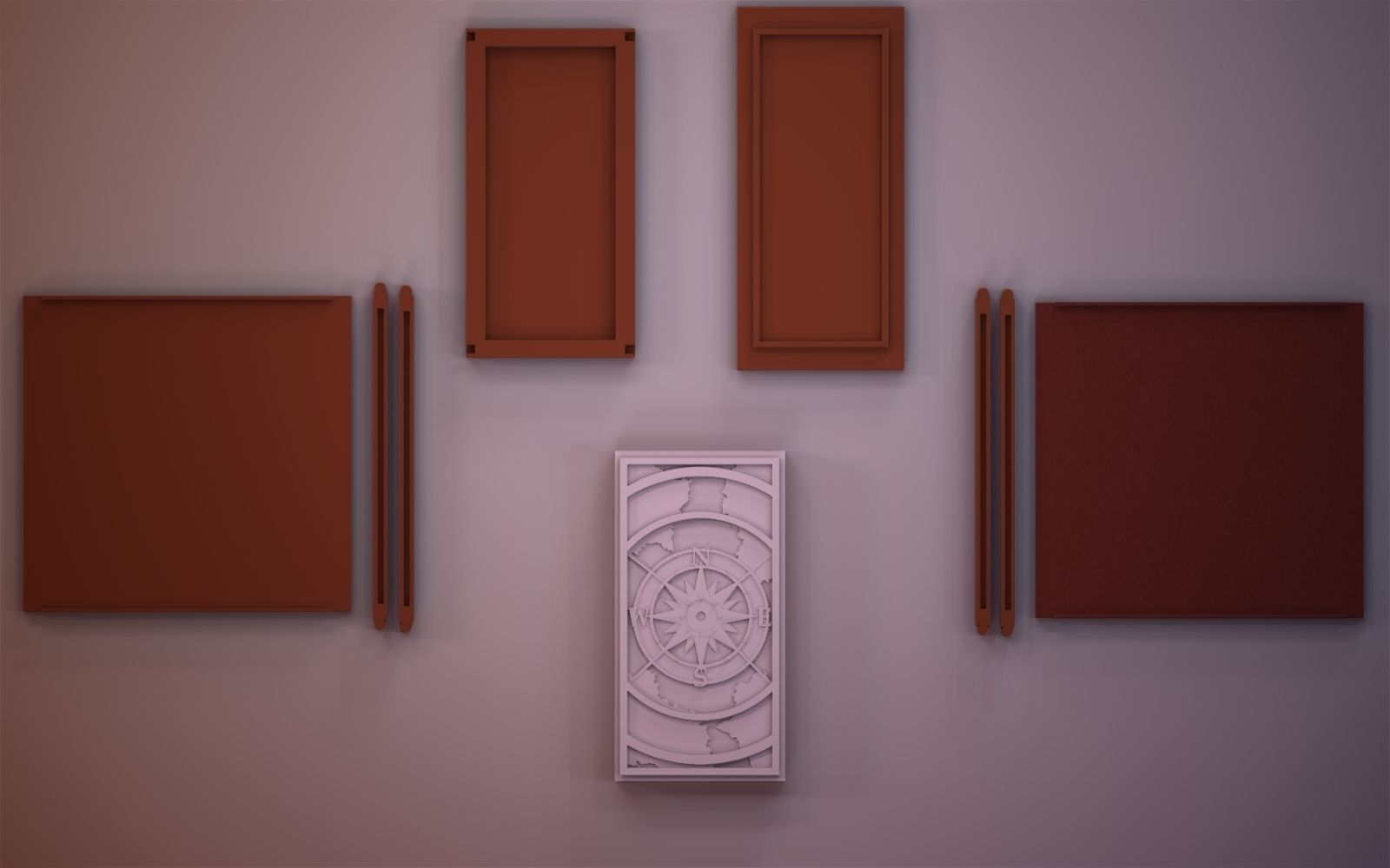 Compass Rose Booknook 3D print model_2