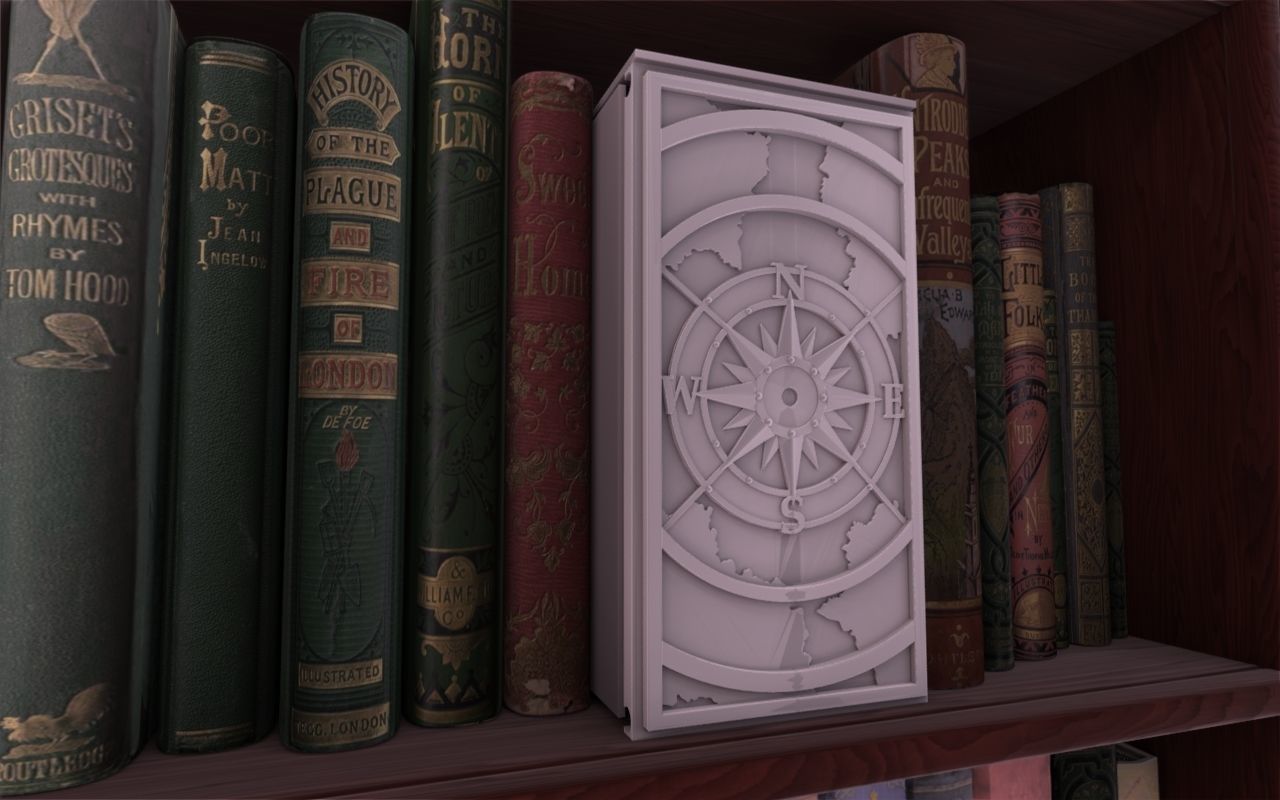 Compass Rose Booknook 3D print model_1