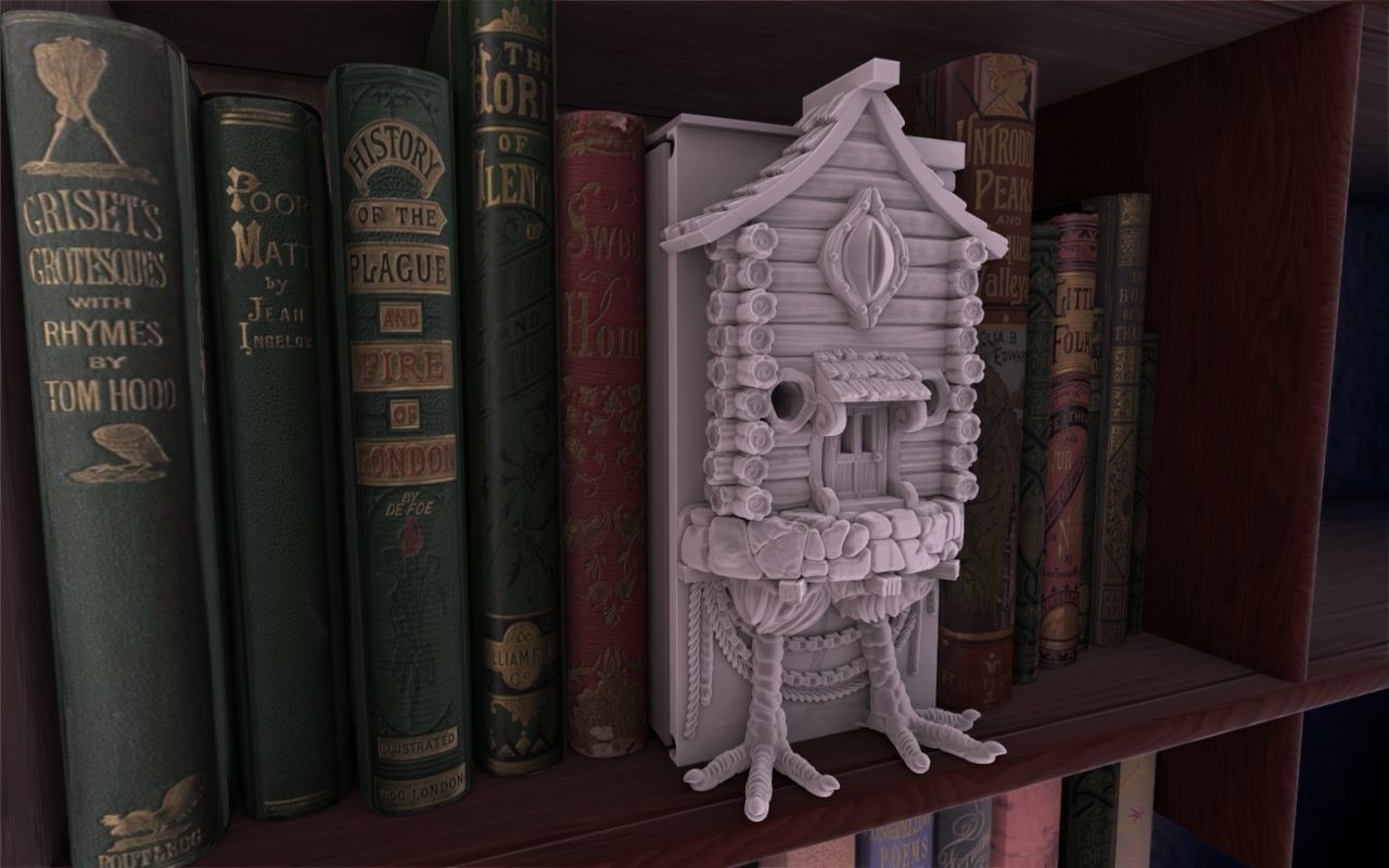 Baba yaga House Booknook 3D print model_2