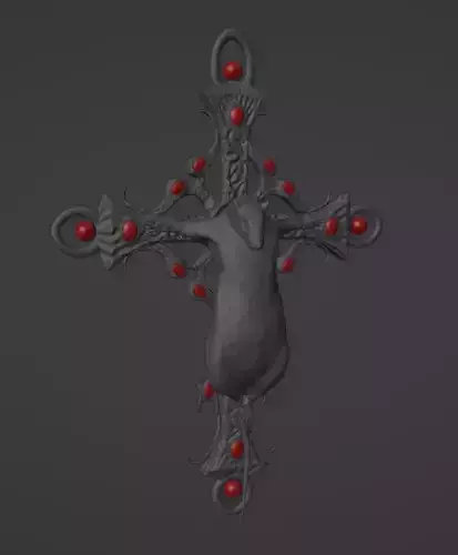 crucified rat jewelry  3D print model