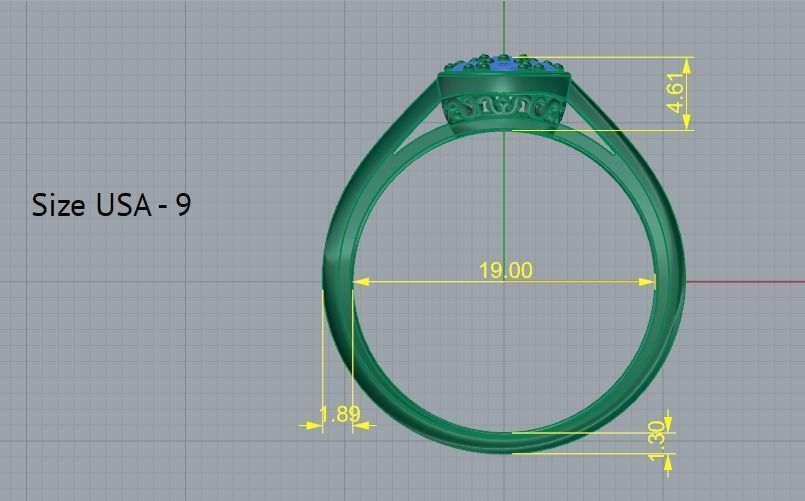 Soliter ring size 9 N012340 3D print model_6