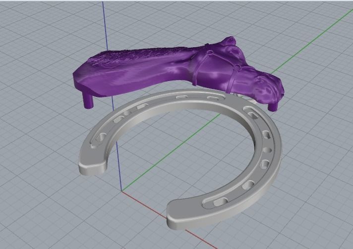 Horseshoe pendant with a horse N012331 3D print model_3