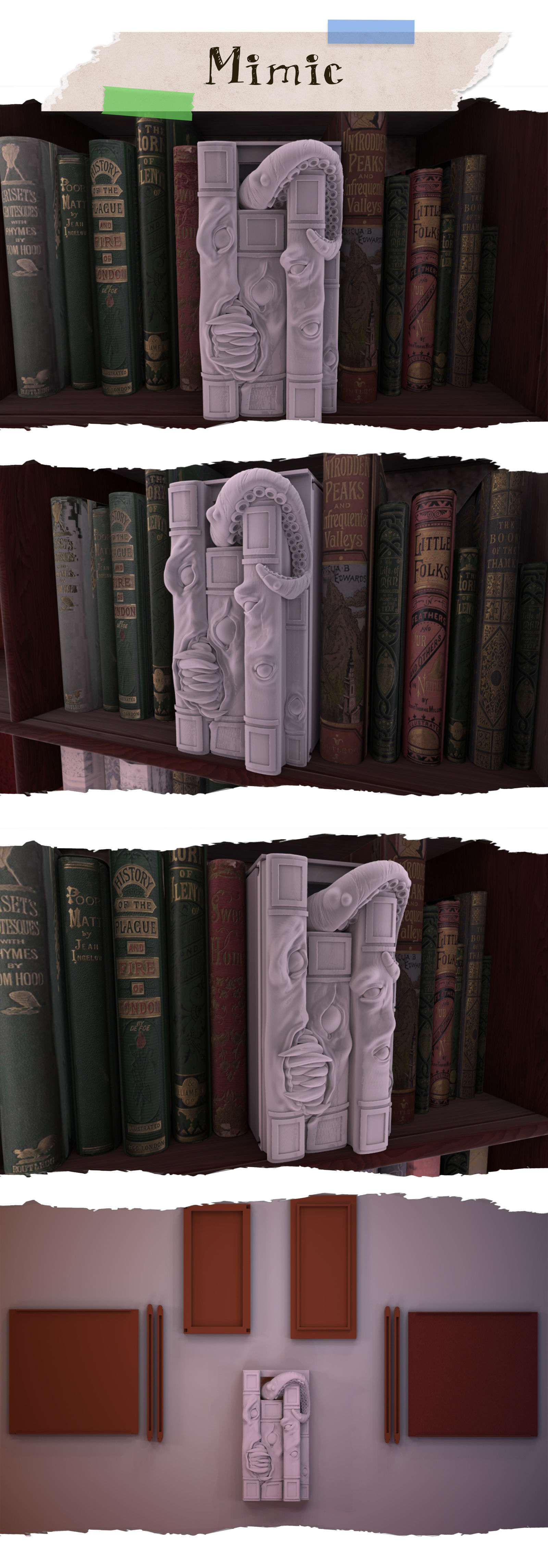 Mimic Booknook 3D print model_1