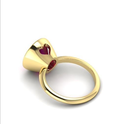 Ring with hearts N012417 3D print model_1