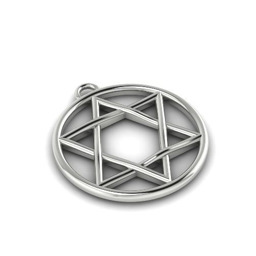 Star of David pendant N012406 3D print model_1