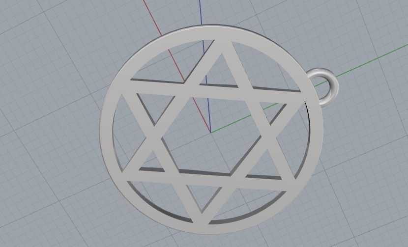 Star of David pendant N012406 3D print model_5