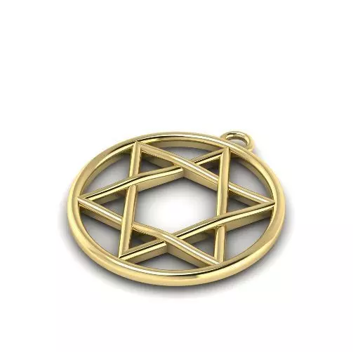 Star of David pendant N012406 3D print model_0