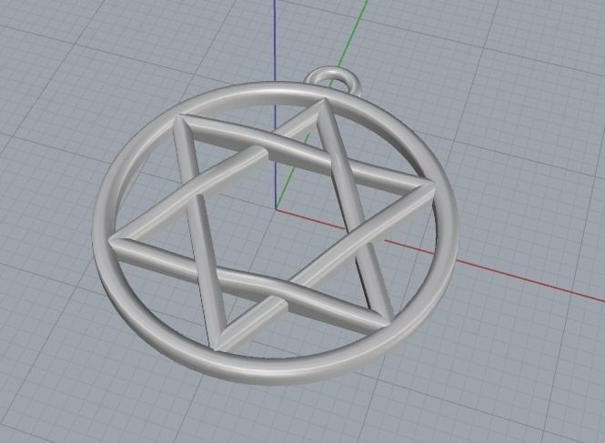 Star of David pendant N012406 3D print model_3