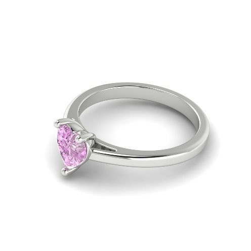 Ring with heart stone N012404 3D print model_1