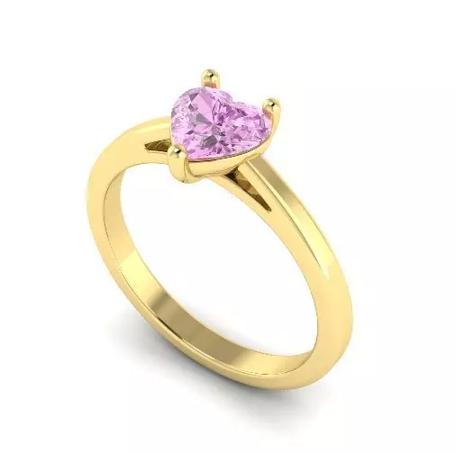 Ring with heart stone N012404 3D print model_0