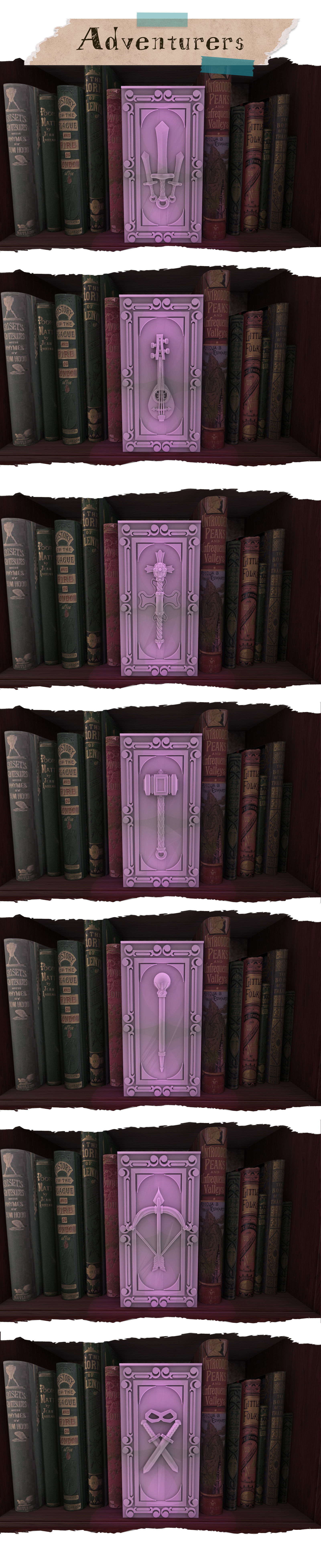 Adventurers Booknooks 3D print model_1