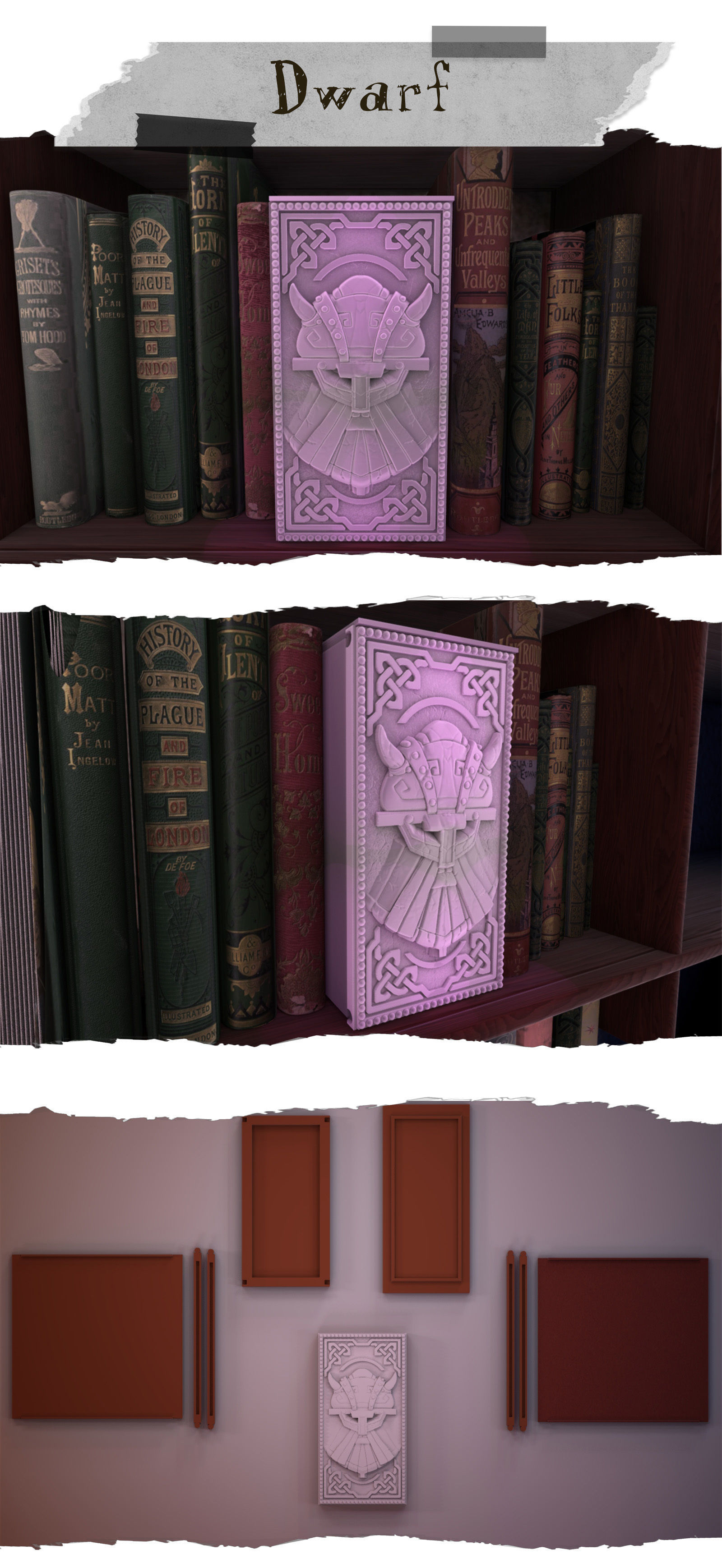 Dwarf Booknook 3D print model_3
