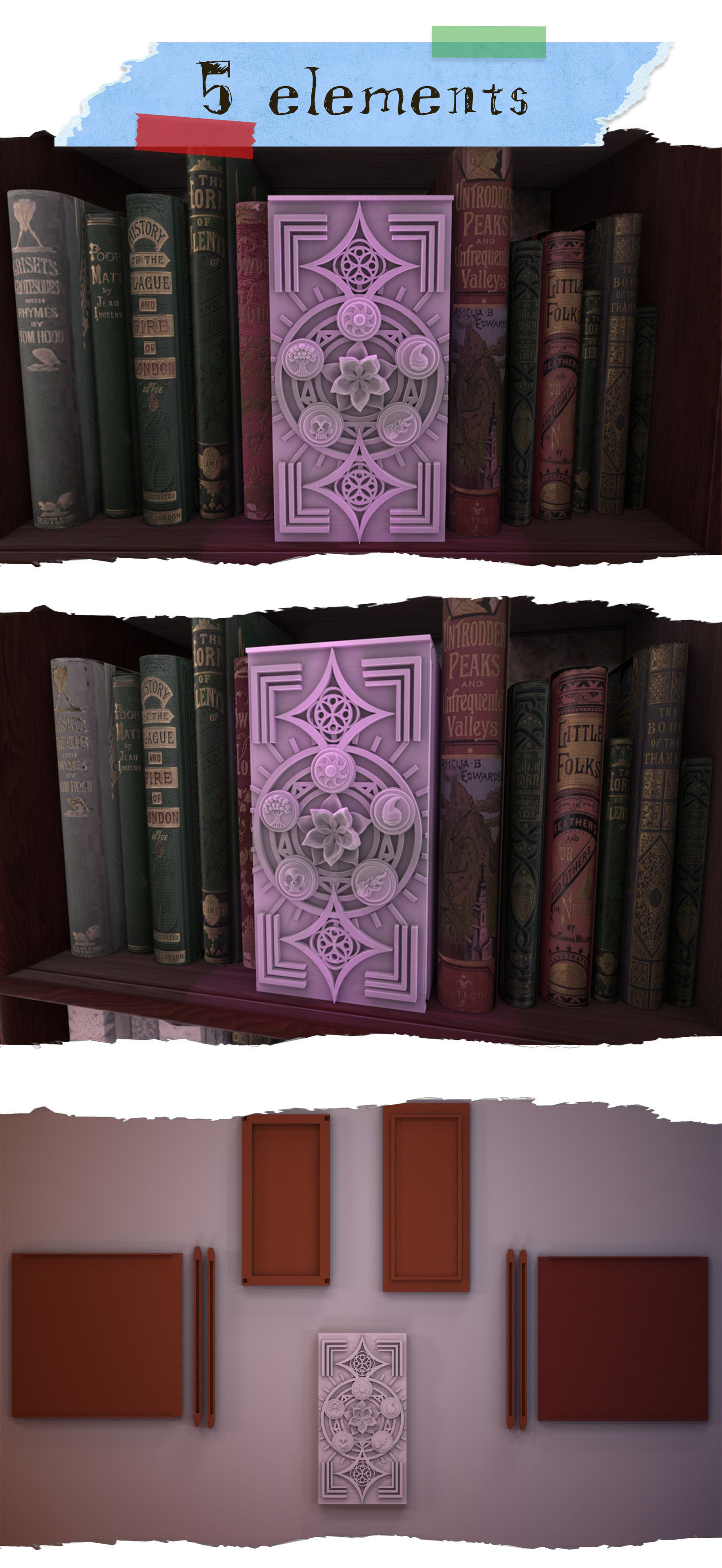 5 Elements Booknook 3D print model_3
