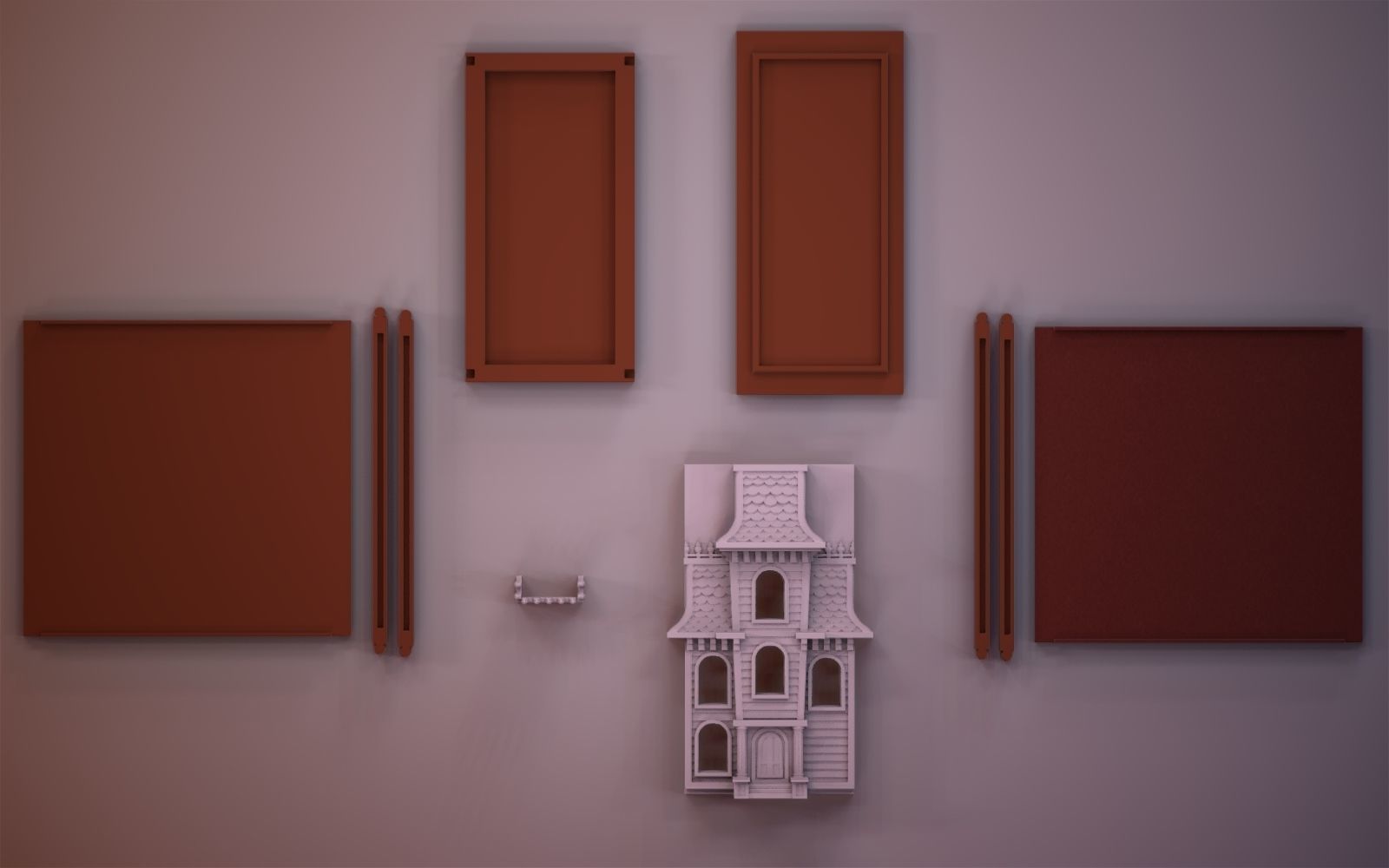 Horror House Booknook 3D print model_2