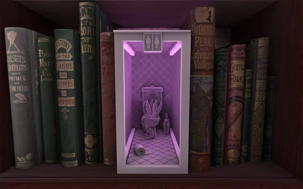 Tentacle WC Booknook 3D print model
