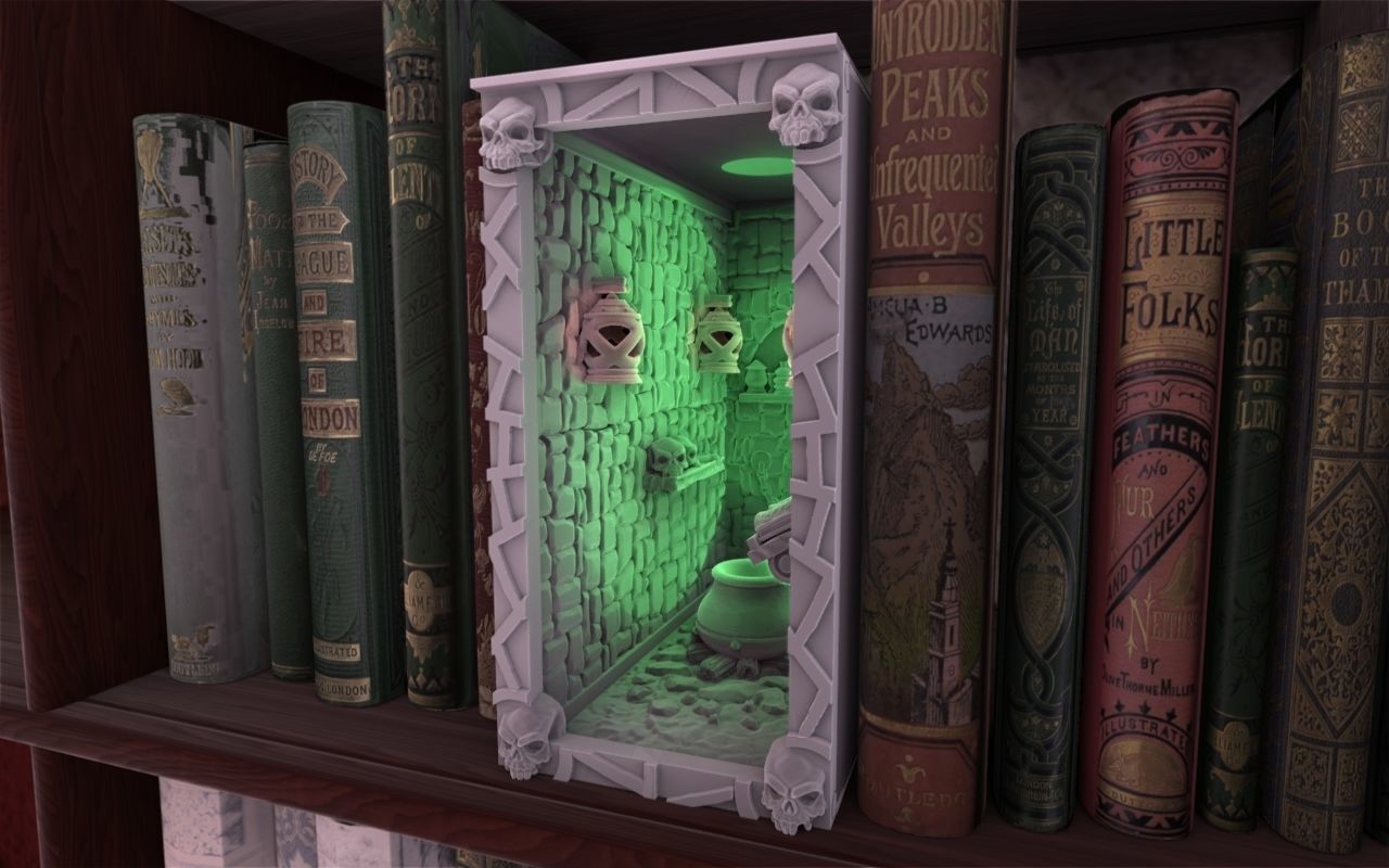 Witch Cave Booknook 3D print model_3