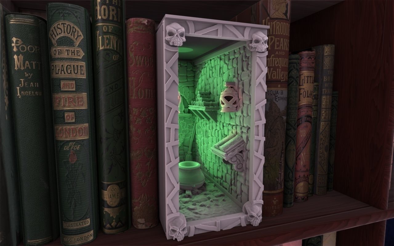 Witch Cave Booknook 3D print model_4