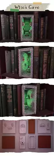 Witch Cave Booknook 3D print model