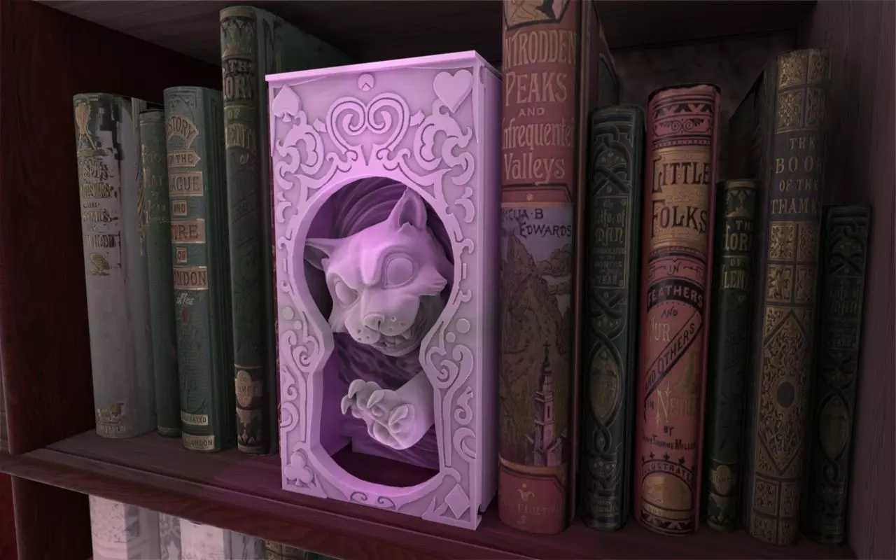 Cheshire cat Booknook  3D print model_0