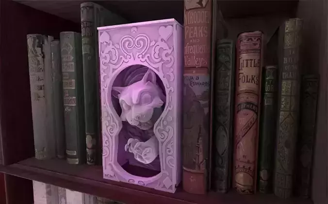 Cheshire cat Booknook  3D print model