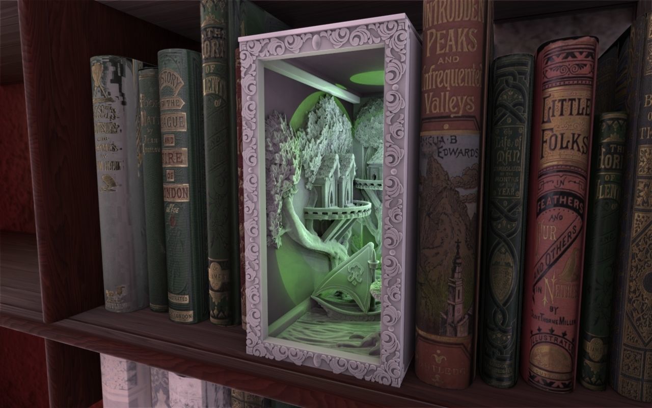 Elf Forest Booknook 3D print model_2