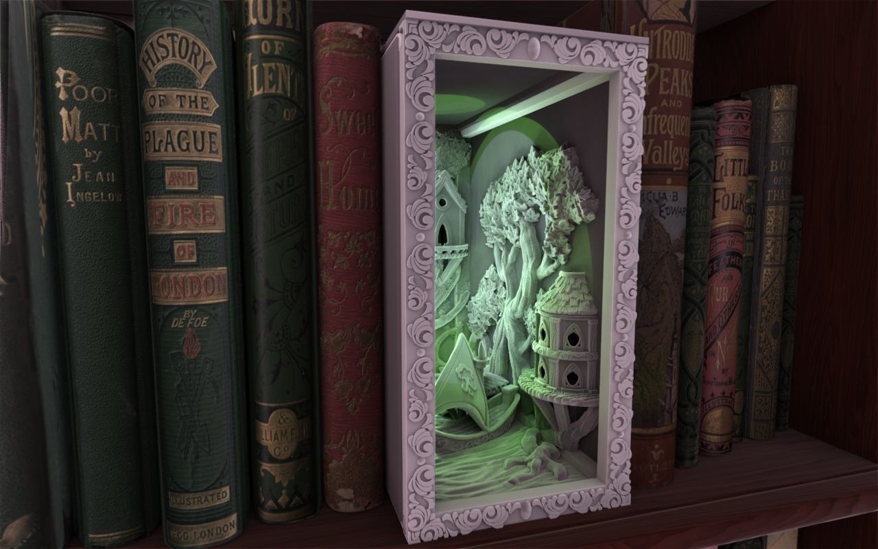 Elf Forest Booknook 3D print model_3