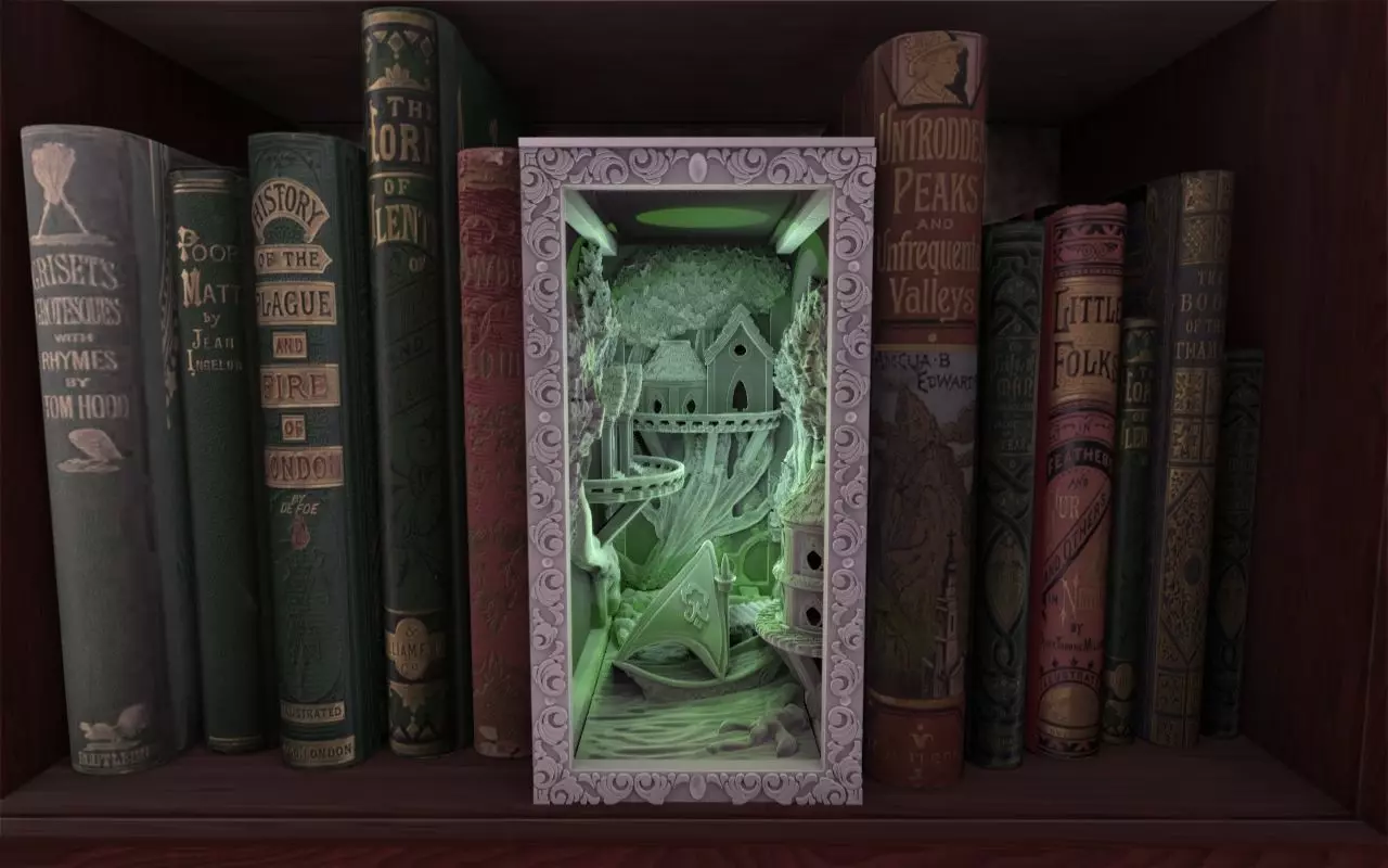 Elf Forest Booknook 3D print model_0