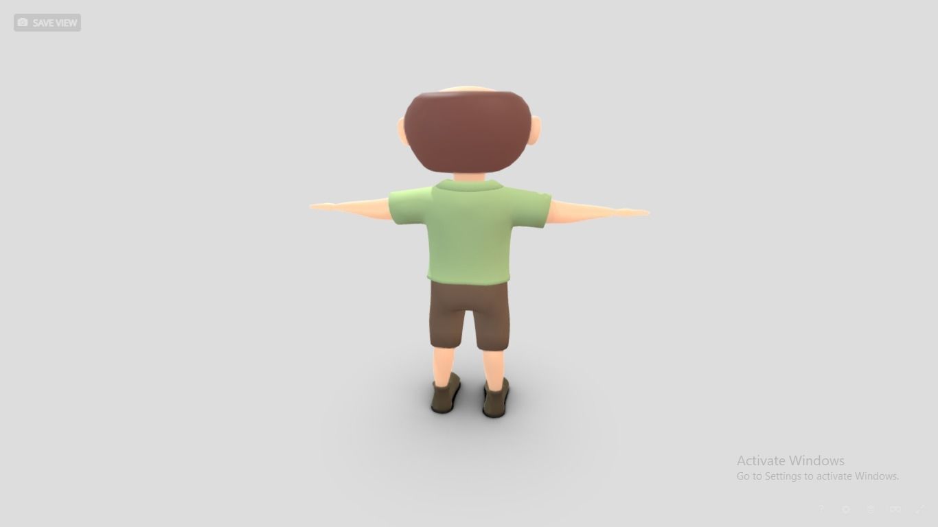 3d old Man with glasses character Grandfather Low-poly 3D model 3D model_3