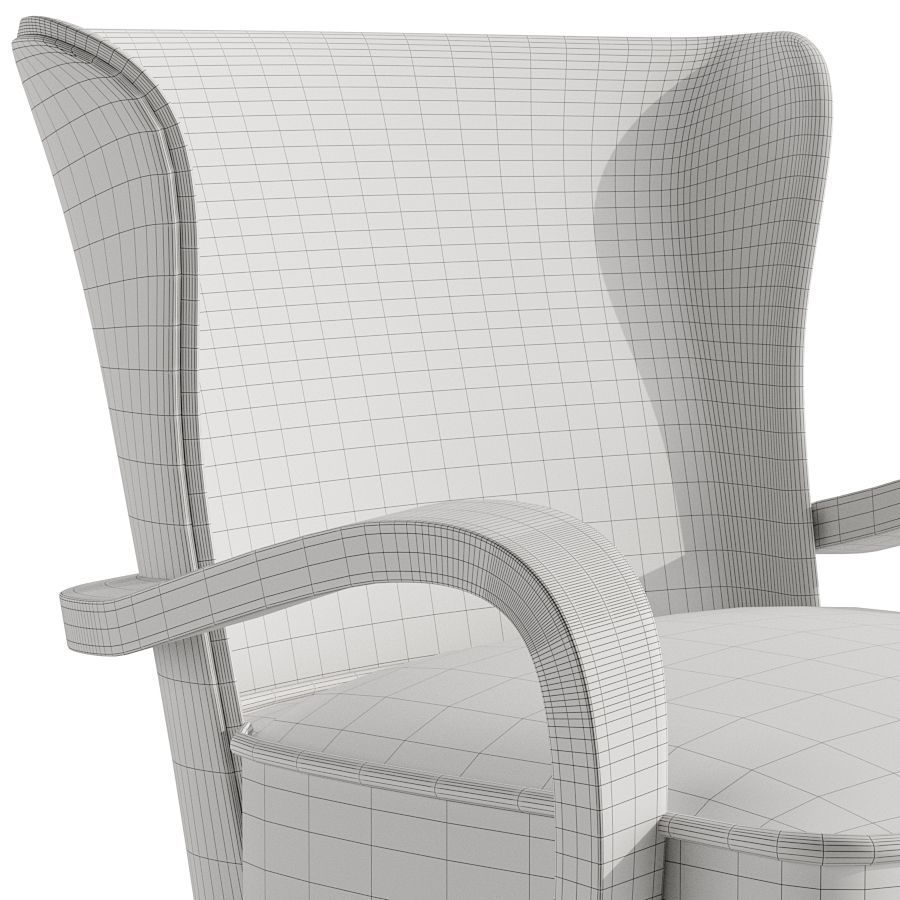 Werner West Open Armchair by Circa 1930s 3D model_4