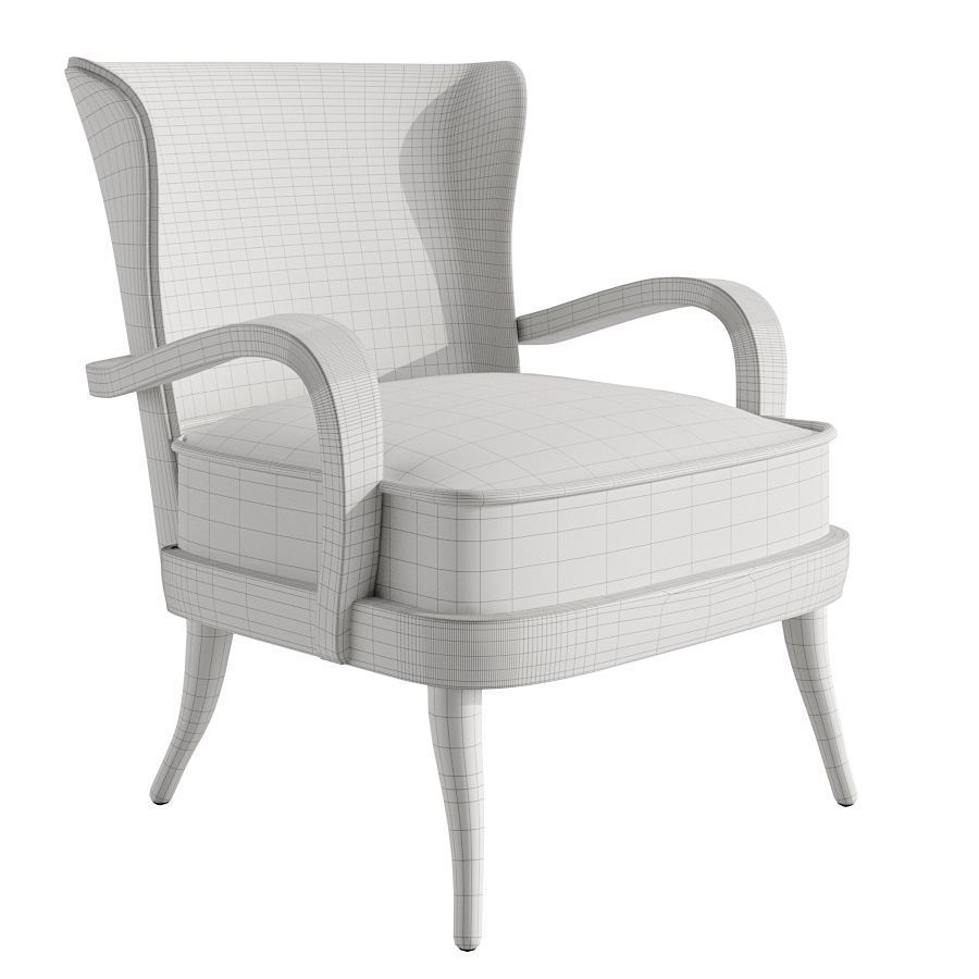 Werner West Open Armchair by Circa 1930s 3D model_1