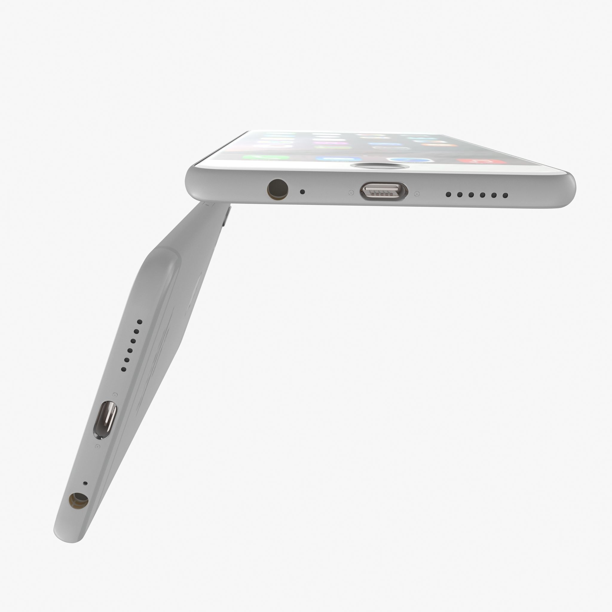 Apple iPhone 6 iPhone 6 Plus Silver Low-poly 3D model_10
