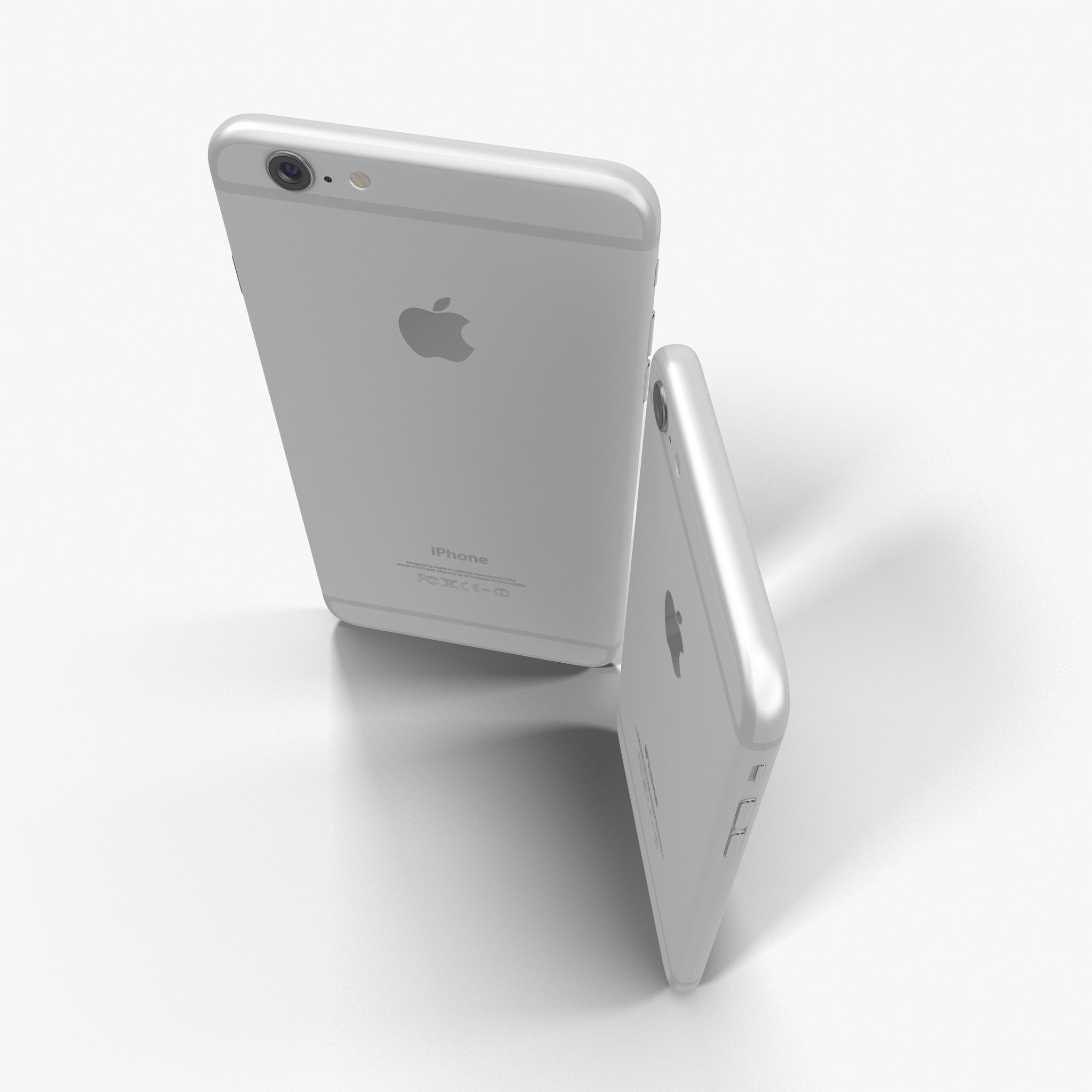 Apple iPhone 6 iPhone 6 Plus Silver Low-poly 3D model_8