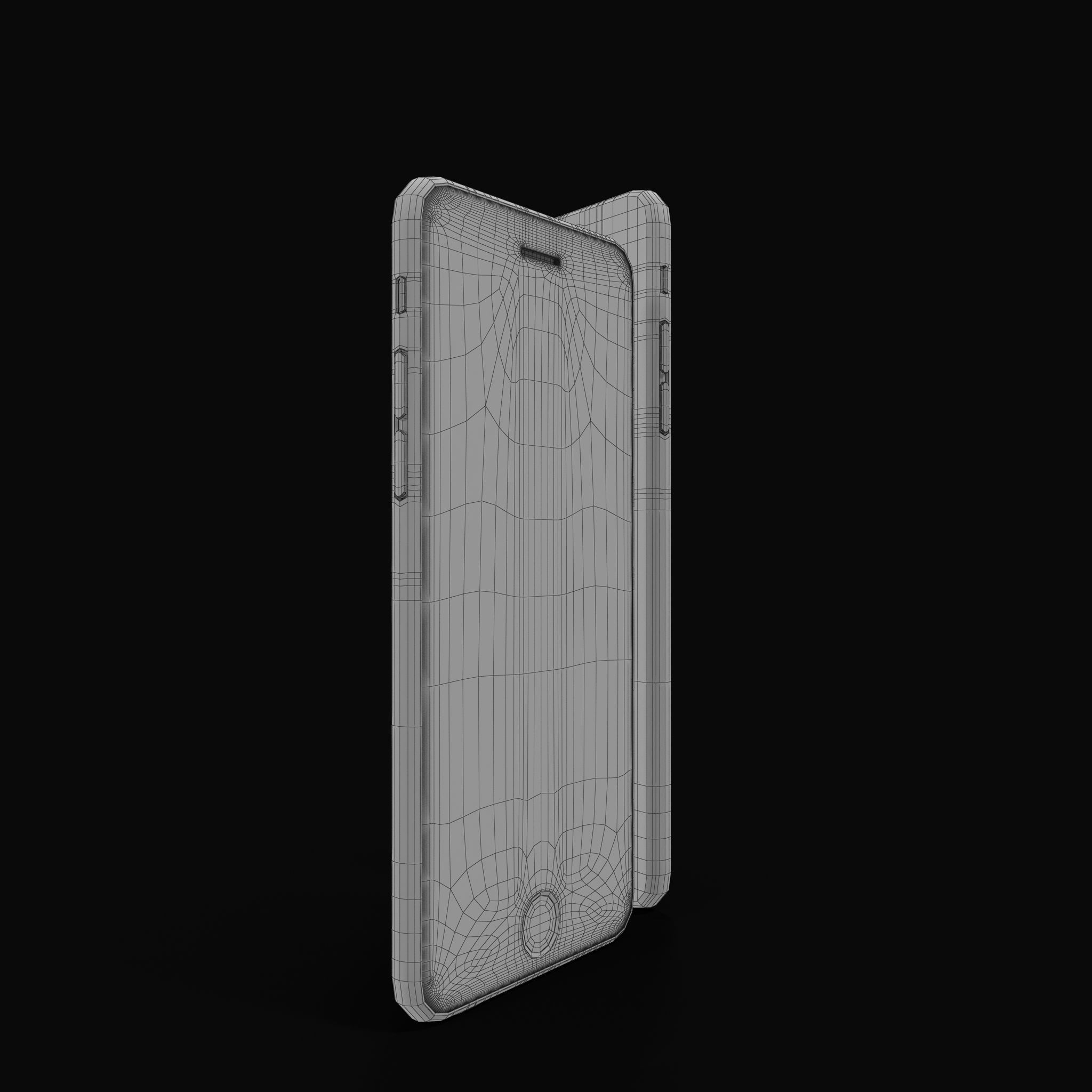 Apple iPhone 6 iPhone 6 Plus Silver Low-poly 3D model_25