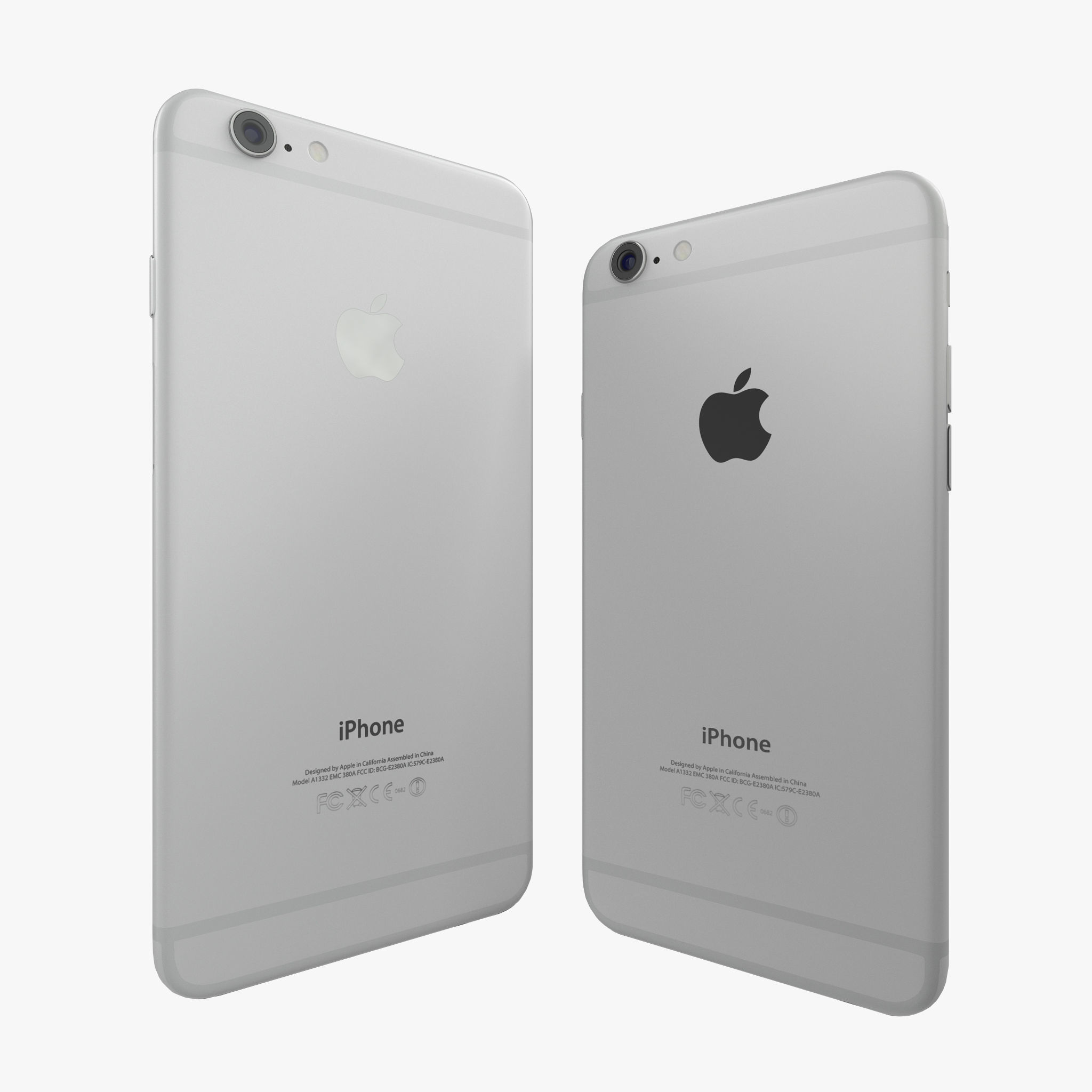 Apple iPhone 6 iPhone 6 Plus Silver Low-poly 3D model_3