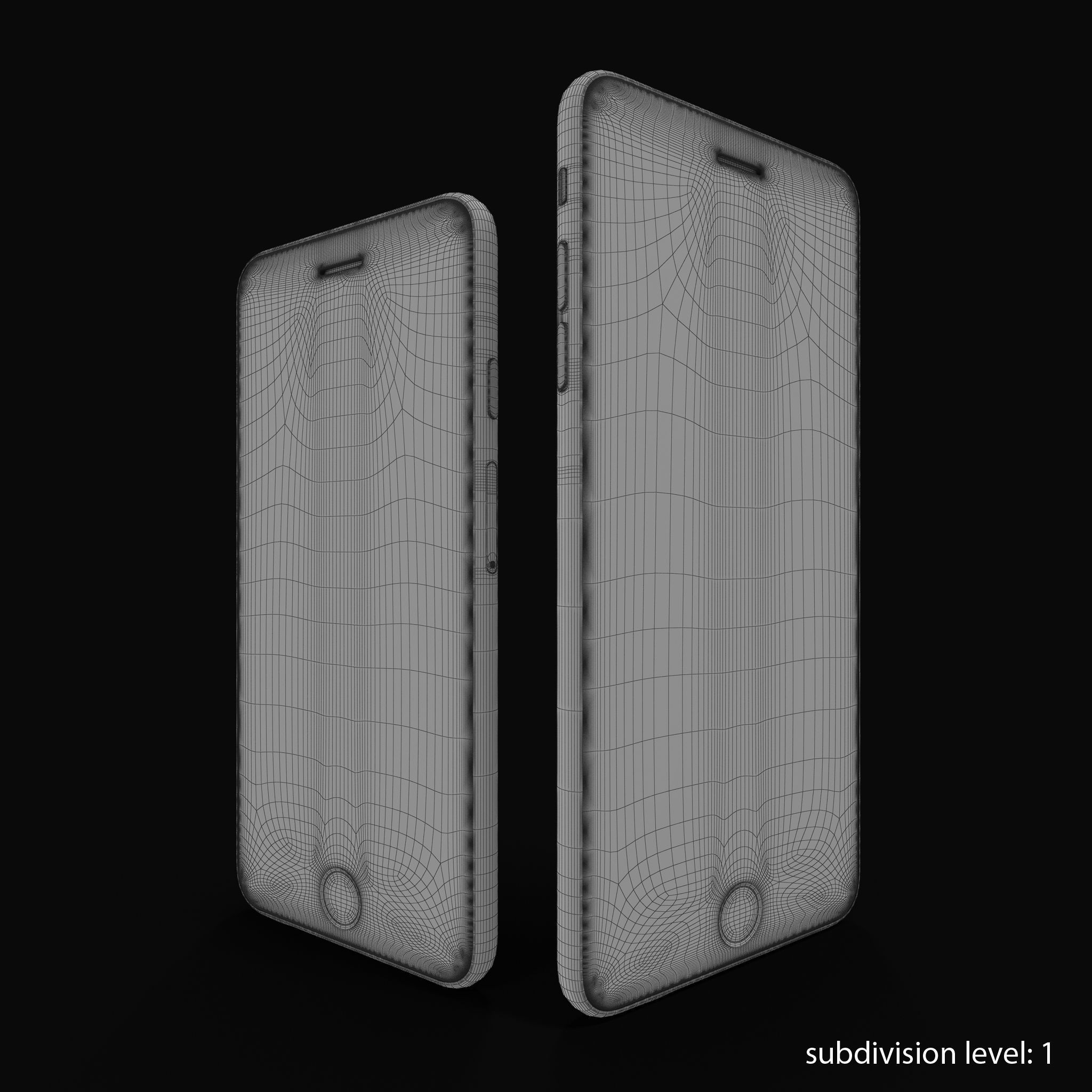Apple iPhone 6 iPhone 6 Plus Silver Low-poly 3D model_29
