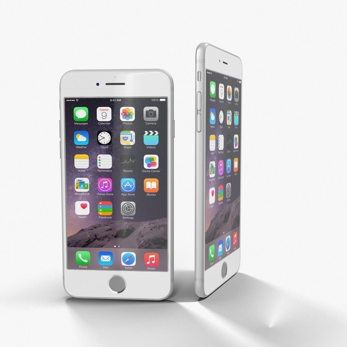 Apple iPhone 6 iPhone 6 Plus Silver Low-poly 3D model_12