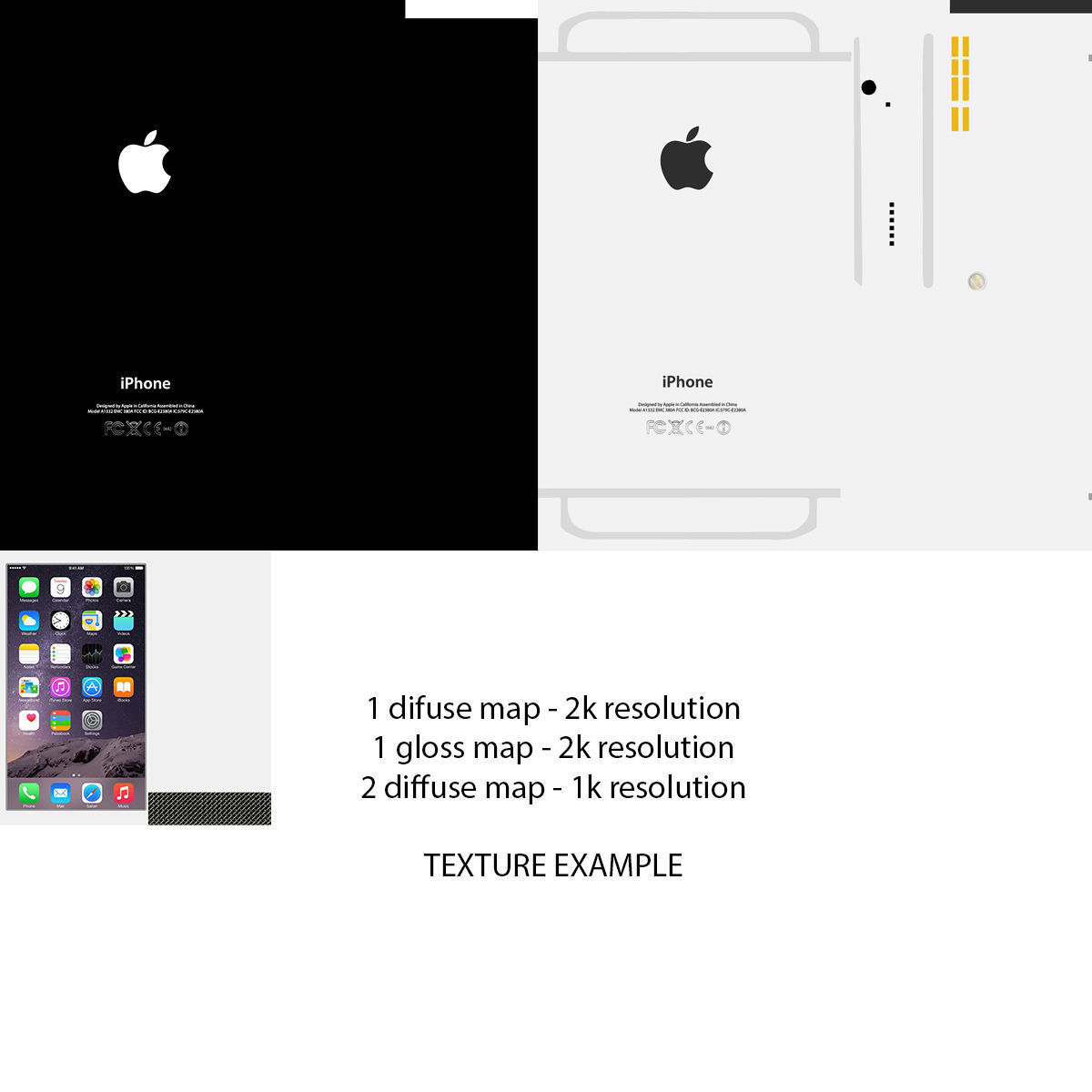 Apple iPhone 6 iPhone 6 Plus Silver Low-poly 3D model_31